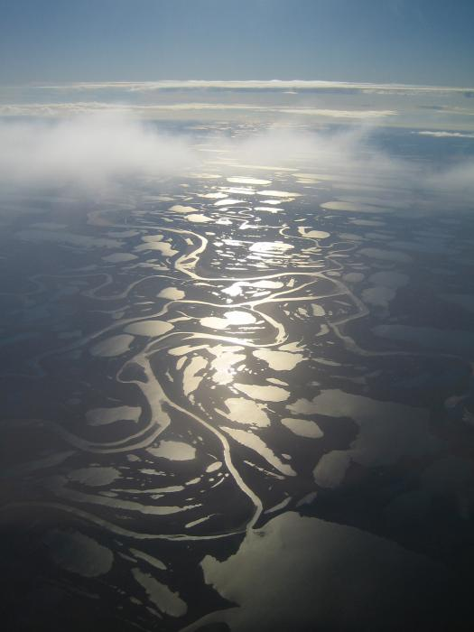 Aerial view of melting permafrost. Ronald Aveling / icestories.exploratorium.edu