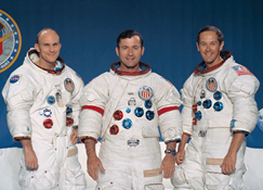 c0 Crew of Apollo 16, L-R: Thomas K Mattingly, John W Young, Charles M Duke