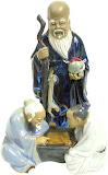 Funny Confucius Chinese Porcelain Figurine Board Game