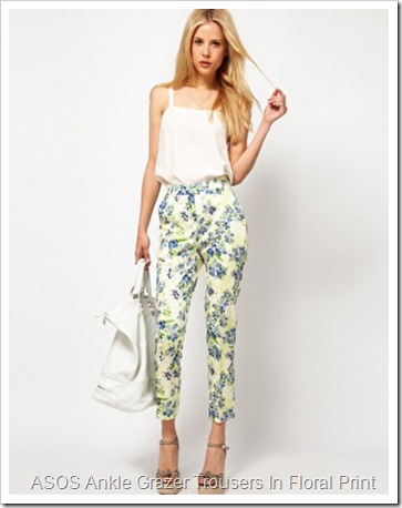 ASOS Ankle Grazer Trousers In Floral Print