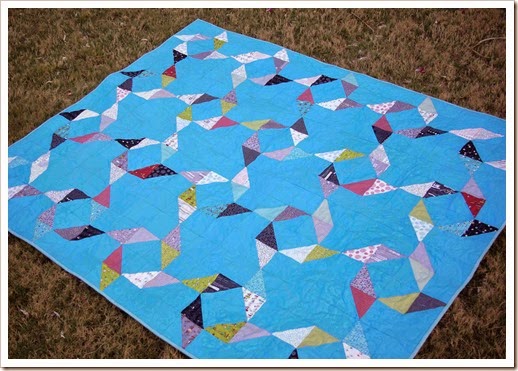 Windblown quilt with Road 15 fabric