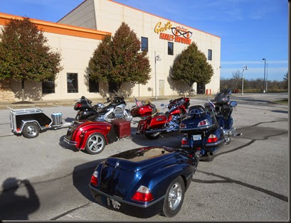 Day 1; meeting at Gail's Harley Davidson