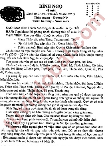 Tu Vi Tuoi Binh Ngo Nu 2013