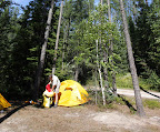 Setting up camp in Obatanga Provincial Park