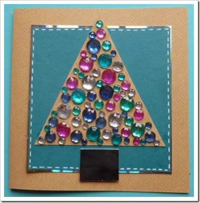 Jewelled Christmas Tree Card.