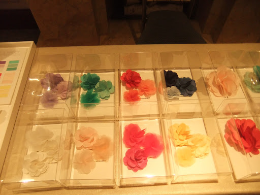 Handle and Spout's beautiful fabric floral accessories would look great on any bride, bridesmaid, or flower girl.