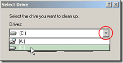 Select Drive to Cleanup Select-Drive