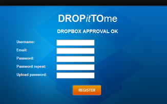 สมัครอัพโหลดไฟลืไปยัง dropbox