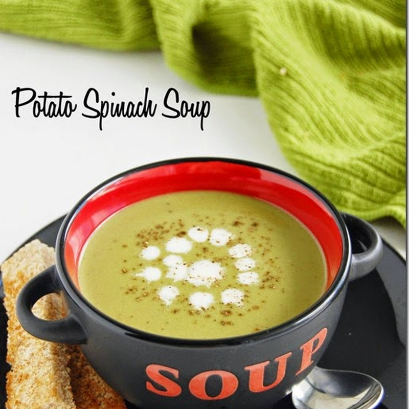 Creamy potato spinach soup
