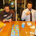 playing board games at the cottage in Collingwood, Ontario, Canada
