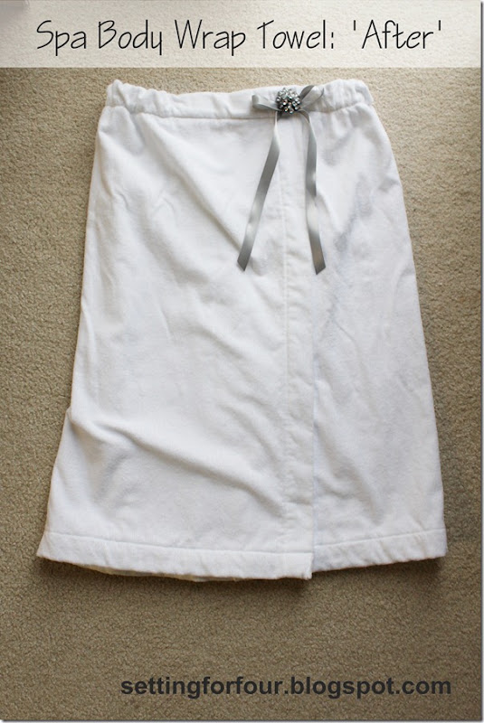Glam Spa Body Wrap Towel from Setting for Four #diy #craft #gift #tutorial  #towel