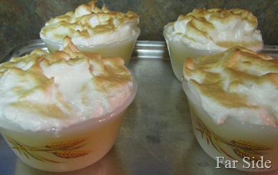 Lemon pudding topped with meringue