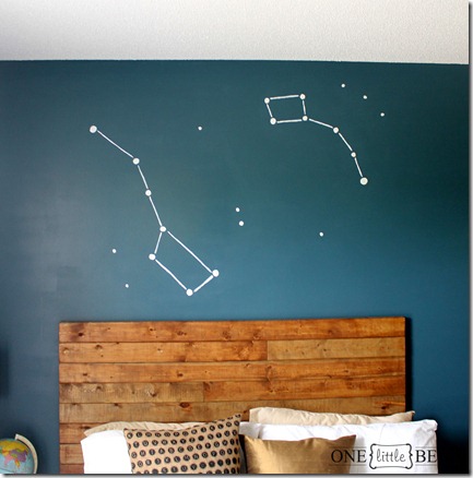 Constellation Wall Art DIY- perfect for a nursery or bedroom!! constellation-wall-art3
