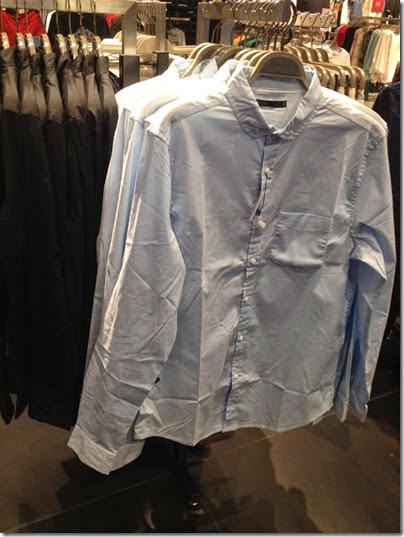 bershka baby blue long sleeve shirt