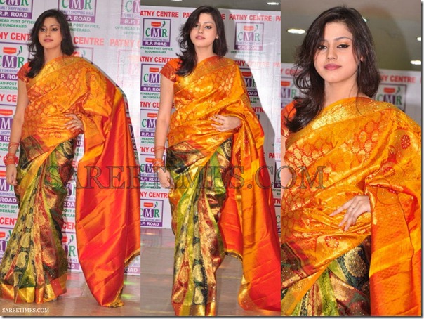 Orange_Green_Traditional_Saree
