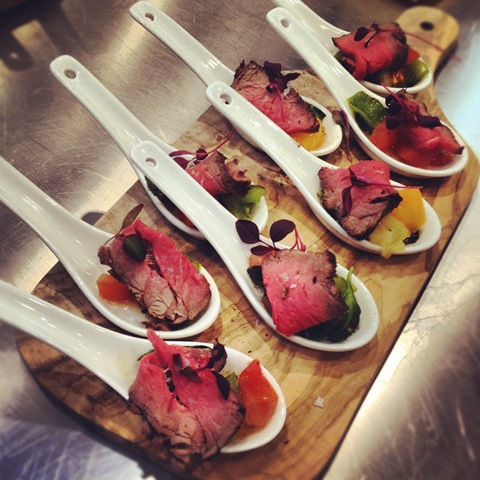 #117 - roast beef canapes at the M Kitchen in Bradford