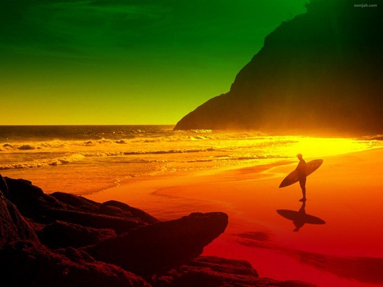 Papel de Parede Surf nas cores do Reggae 02 SOMJAH R?dio Reggae Papel De Parede Para Quarto Reggae ~ Papel de Parede Surf nas cores do Reggae 02 SOMJAH R?dio Reggae