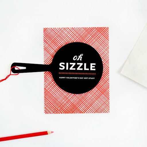 Serve up a little bit of fun with this skillet-shaped card. Oh Sizzle! card, $4.75, christinewisnieski.bigcartel.com.