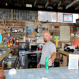 Pat Bonish bartending at the Tiki Hut.