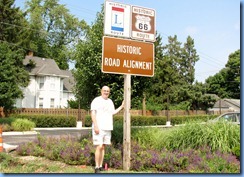 4616 Illinois - Plainfield, IL - Lincoln Highway - Bill at sign for 3 block alignment of Lincoln Highway and Route 66