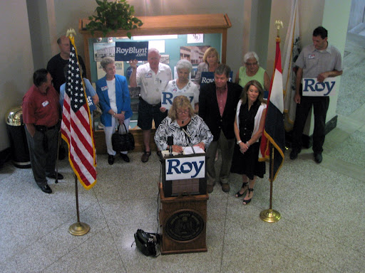 Roy Blunt is introduced at the Courthouse during his July 6th conference. (Photo by: Kenrick Nobles)