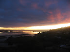 Uitzicht met zonsopgang vanaf ons huis in Chch