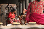 A family on a square