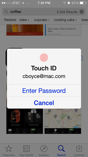 Touch ID for App Store