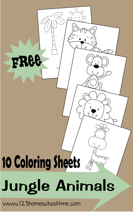 Super cute free printable coloring pages with a jungle theme. These animal coloring sheets are great for toddler, preschool, kindergarten, and more. Super cute free printable coloring pages with a jungle theme. These animal coloring sheets are great for toddler, preschool, kindergarten, and more.