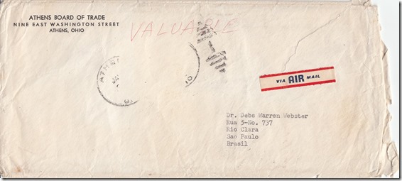 Mr. Pendry's Letter to Debs Webster January 3, 1952 Envelope