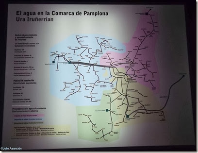 Mapa distribución zonas abastecimiento de agua Pamplona