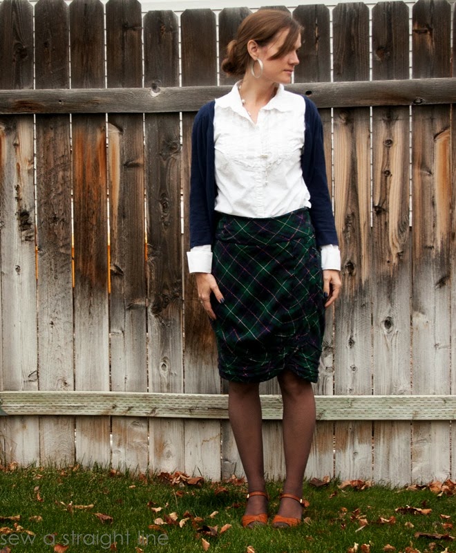 wool plaid skirt refashion sew a straight line-10 wool plaid skirt refashion sew a straight line-10