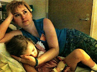 Pressly finally resting after the ER Doc "fixed" her arm.