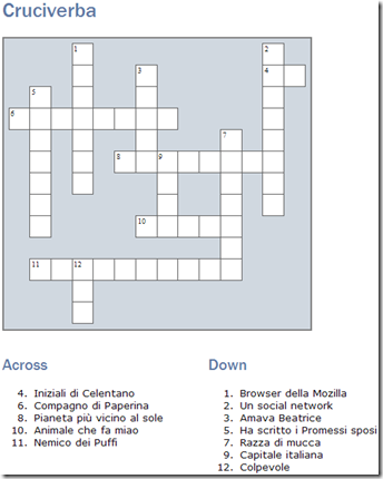 EclipseCrossword Parole crociate EclipseCrossword Parole crociate