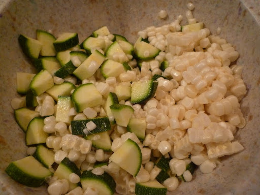 Zucchini and corn for relish.