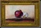 Onions Red 7x12 canva paper. framed 111