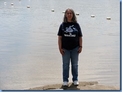 4906 Laurel Creek Conservation Area  - Karen at beach on Laurel Reservoir