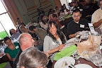 Guests ponder their pledge cards, including Paul Haible and Kazu Haga from Peace Development Fund.
Photo by Eric Slomanson/slomophotos.com - Copyright 2010.