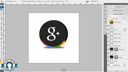 Crear un ícono de Google+ en Photoshop
