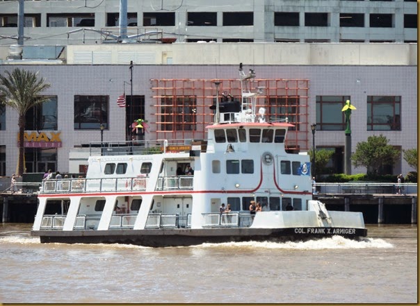 The Algiers Ferry as it crosses to historic Algiers Point to pick us up