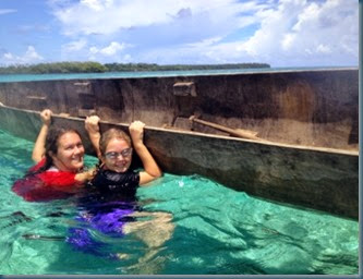 Joanna & Olivia by canoe