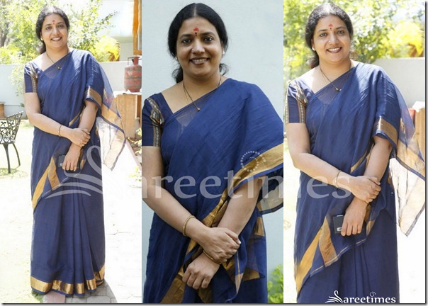 Jevitha_Blue_Cotton_Saree