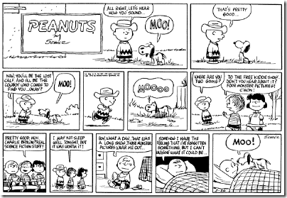Peanuts 1961-03-26 - Snoopy as a lost calf