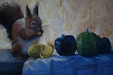 Het buffet - 40 x 28 cm - olieverf op paneel