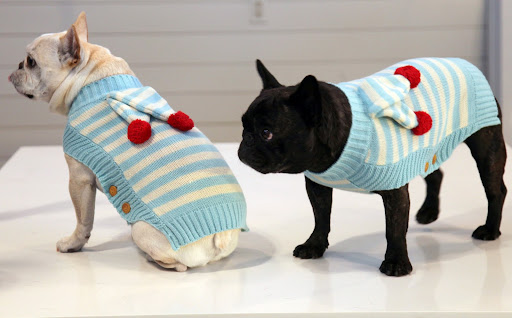 The pom-pom embellishment is supposed to look like a winter scarf tied around the neck.