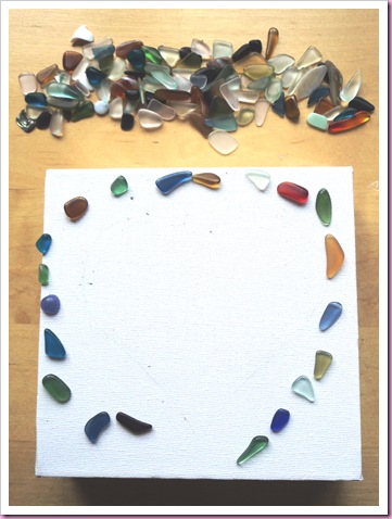 sea glass heart canvas sea glass heart canvas