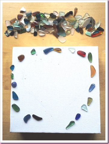 sea glass heart canvas