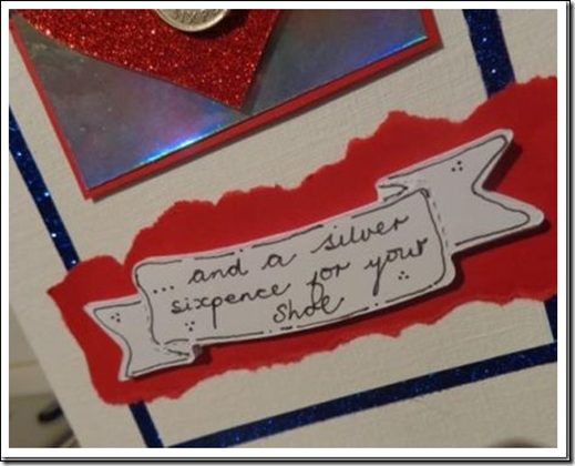 Silver Sixpence for her shoe card. Silver Sixpence for her shoe card.