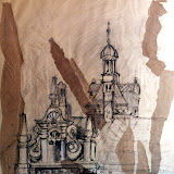 Le palais à Przytok 1997; kolaż rysunkowy / collage de dessin; 100x70 cm