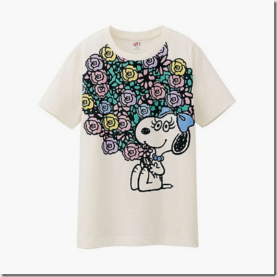 Uniqlo Kids Peanuts Short Sleeve Graphic T-Shirt Cream
